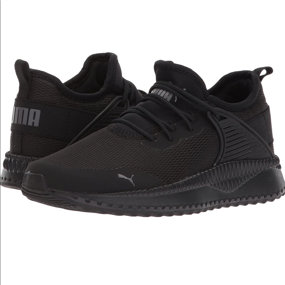 Puma Kids SZ 1 Pacer Black Slip On Sneakers Shoes
